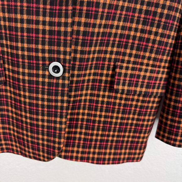 The Fifth Label Honors Check Oversized Orange Plaid Blazer US 8 Streetwear EUC - Picture 4 of 10